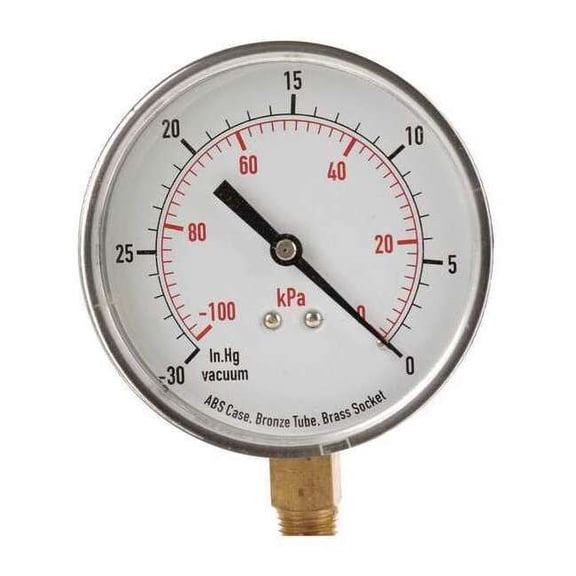 Sim Supply Vacuum Gauge,Test,3-1/2 In 4FLX3