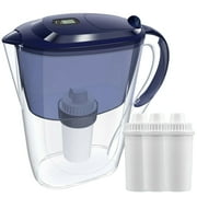 SimPure 10 Cup Water Filtration Pitcher with 4 Standard Filters, DP06, Blue