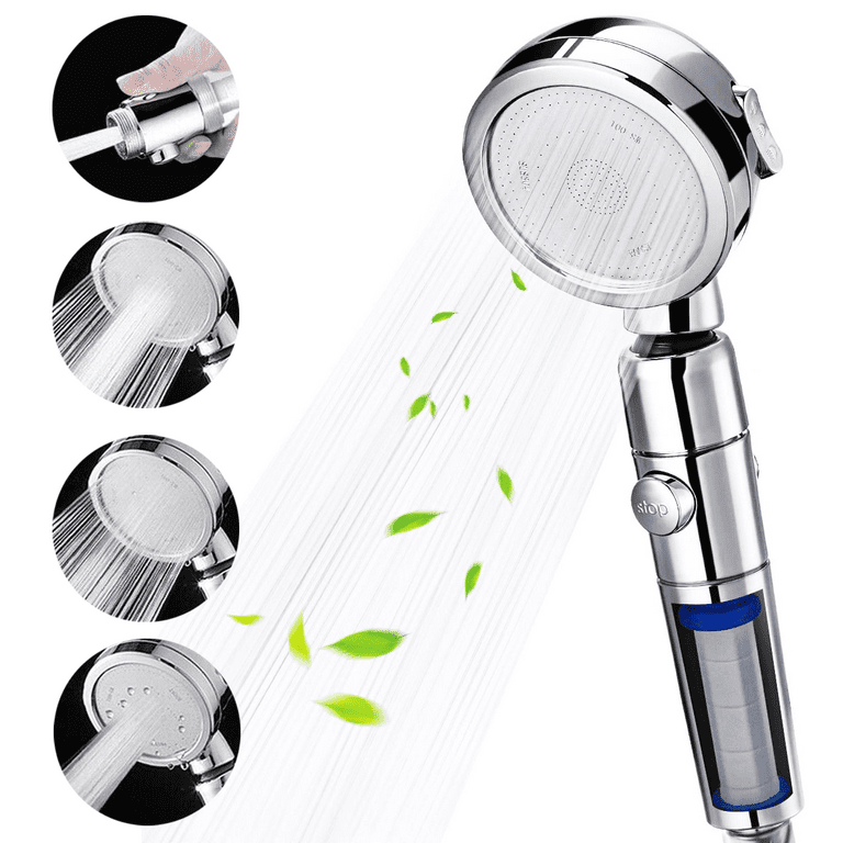 Artichoke shower with filter, shower head with blue turbo charger