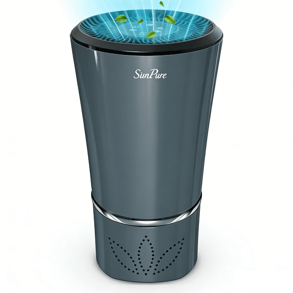 SimPure Portable Air Filter HC3, 4-Stage HEPA Air Filter, Reduces for Allergens Smoke Dust Odor for Vehicle, Gray