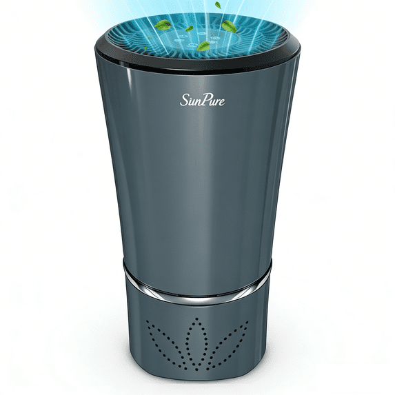 SimPure Portable Air Filter HC3, 4-Stage HEPA Air Filter, Reduces for Allergens Smoke Dust Odor for Vehicle, Gray