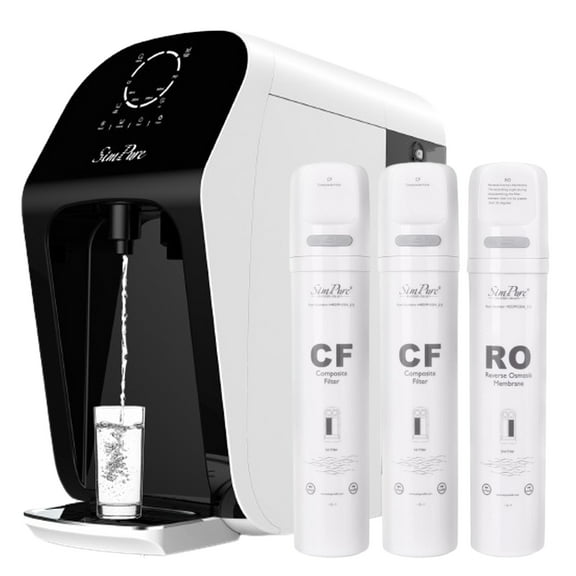 SimPure UV Countertop Reverse Osmosis System Water Filtration with Extra 1-Year Replacement Filter Set
