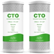 SimPure Whole House Sediment Water Filter, 4.5 x 10 Big Activated Carbon Block Replacement Cartridge Coconut CTO Filter, 2 Pack