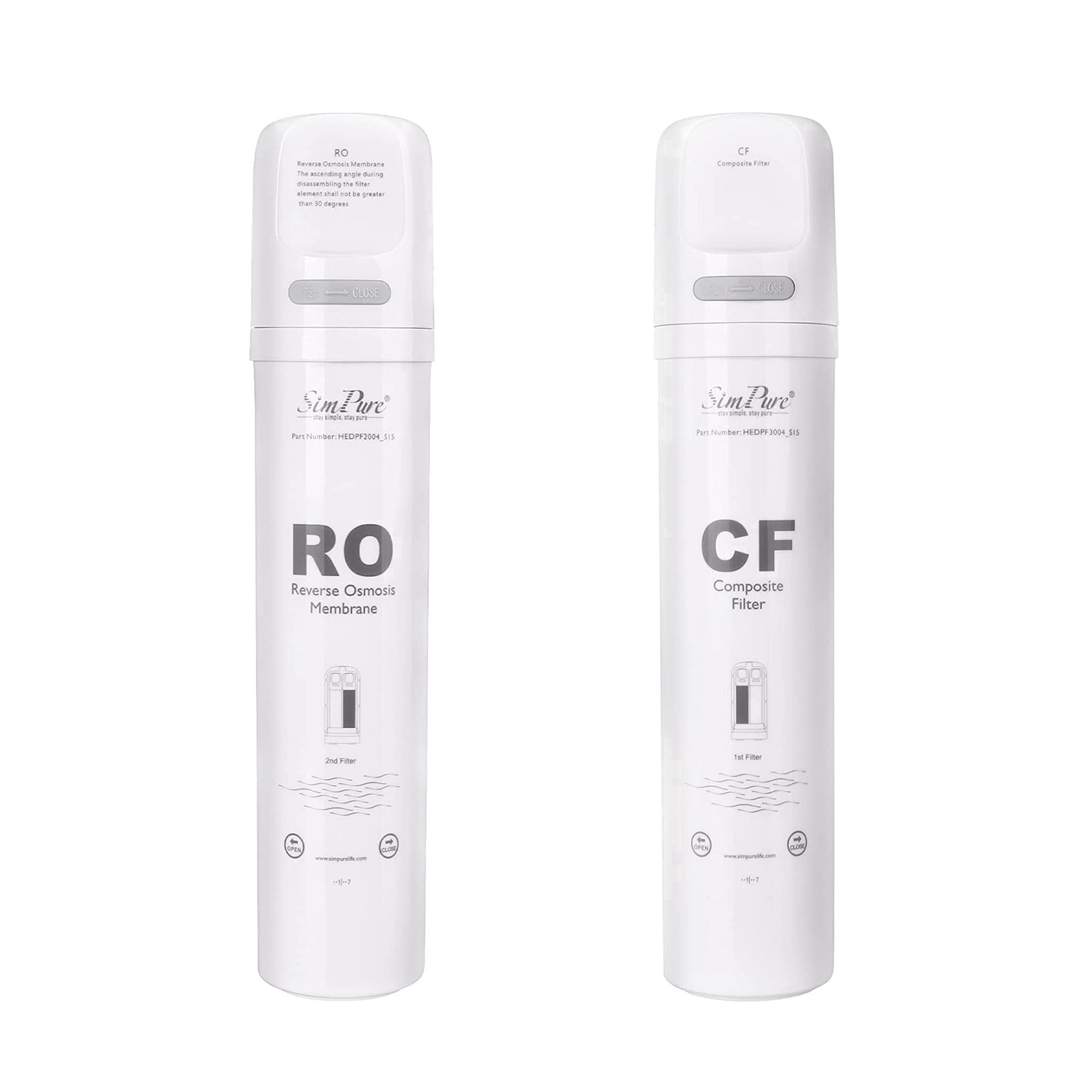 SimPure Y7/Y7P/WP1 Water Filter Cartridge RO+CF Replacement for Y7 WP1 Water Reverse Osmosis Water Filtration System