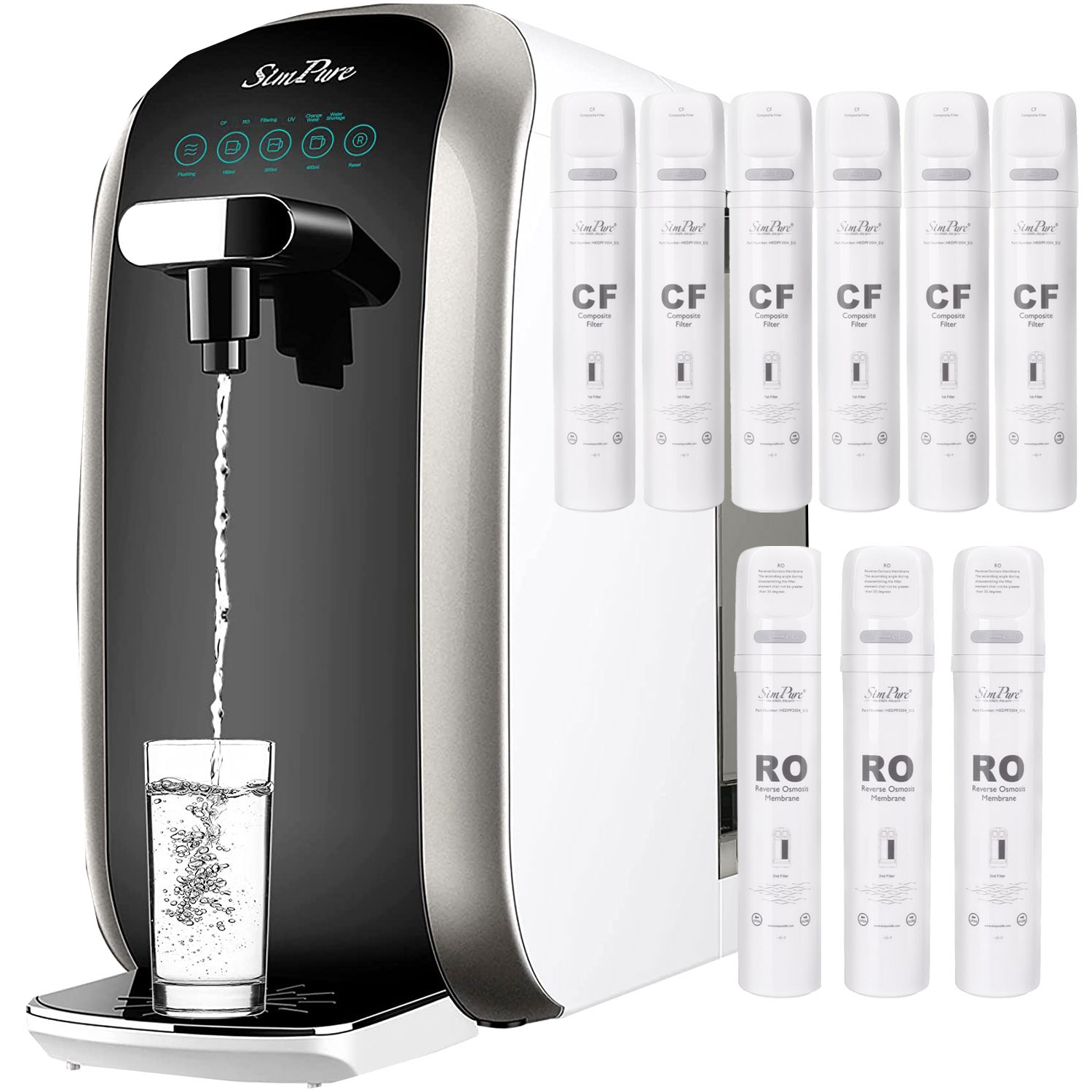 SimPure Y7PBW UV Countertop Reverse Osmosis System Water Filtration
