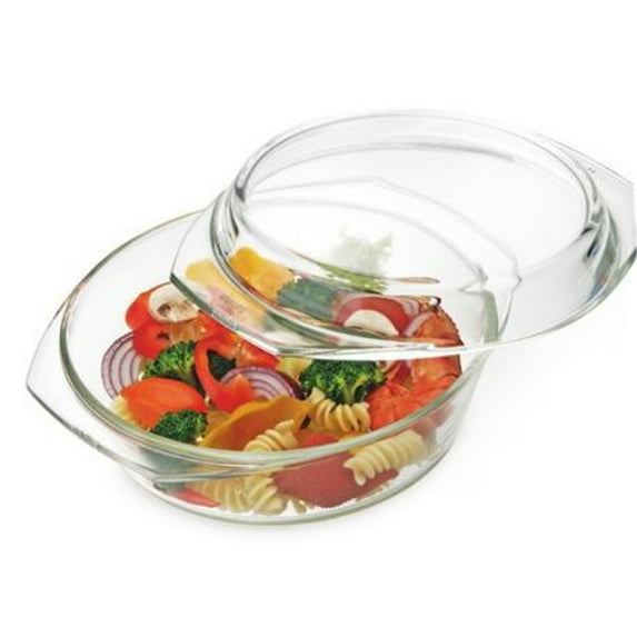 Simax Casserole Dish with Lid Microwave & Oven Safe Clear Glass Cookware, 3.5 Quart