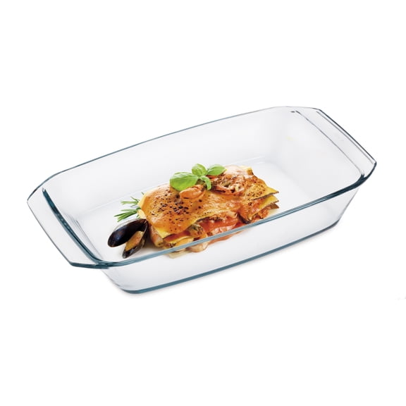 Simax Clear Glass Roaster Dish: Rectangular Roaster Pan For Baking And Cooking - Oven and Dishwasher Safe Cookware ? 1.6 Quart Oven Casserole Pan