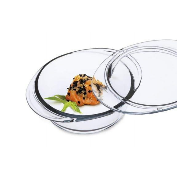 Simax Clear Round Mini Glass Casserole | With Lid  Heat, Cold and Shock Proof  Made in Europe  Oven, Freezer and Dishwasher Safe  Small 8.5 Ounce Personal Sized Glass Baking Dish
