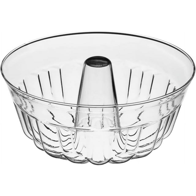Simax Fluted Bundt Cake Pan Clear Glass Baking Pan Flan Mold, 2 Quarts