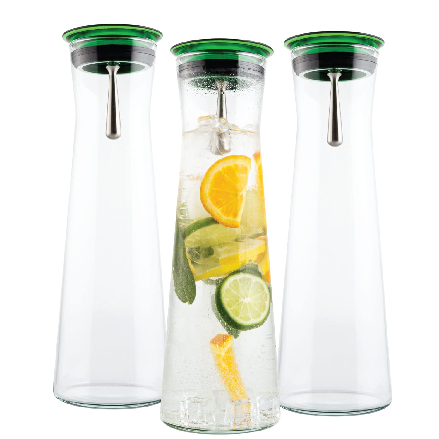 Simax Glassware Clear Glass Carafes | Set of Three Glass Pitchers Fun ...