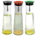 thumbnail image 1 of Simax Glassware Clear Glass Carafes | Set of Three Pitchers; Green, Orange, Stainless Steel  Easy Pour Lid  Durable Shock Resistant Borosilicate Glass  Dishwasher Safe  Holds 1 Quart, 1 of 6