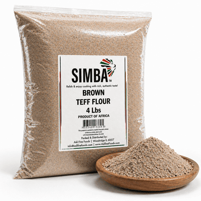 Simba African Teff Flour, 4 Pounds | Perfect for Baking, Flour for Injera | Gluten Free