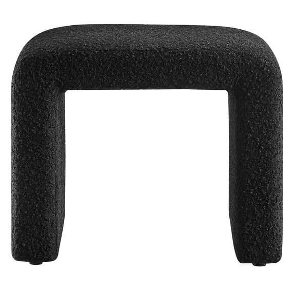 Simba Boucle Fabric Waterfall Stool in Black