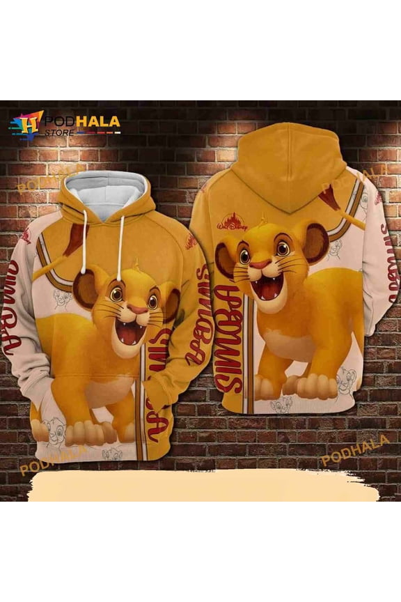 Simba Cartoon The Lion King Disney All Over Print 3D Hoodie, T-Shirt