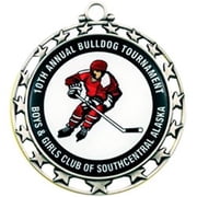 Simba EXPRESS-034A 2.5 in. Vibraprint Insert Medal with Star Piercing, Gold