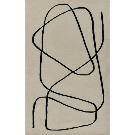 Simba Hand Tufted Contemporary Rectangle Area Rug - Ivory - 3 ft. 6 in. x 5 ft. 6 in.
