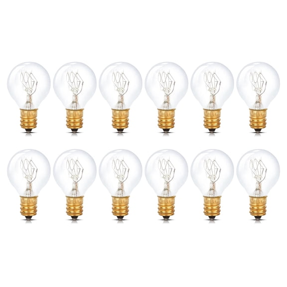 Simba Lighting Aromatic Medium Size Wax Warmer Mini Globe G30 Round Bulb 25W E12 Candelabra Base Clear Glass, 12 Pack