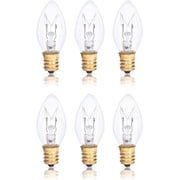 Simba Lighting C7 7W Replacement Bulb Clear Candle Shape 120V, E12 Candelabra Base, 2700K, 6-Pack