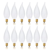 Simba Lighting Candelabra Flame Tip Frosted CA10 40W E12 Base Light Bulbs 120V Warm White 2700K, 12 Pack