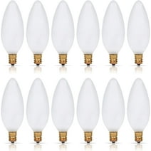 Simba Lighting Candelabra Torpedo Frosted B10 CTC 40W E12 Base Light Bulbs 120V Warm White 2700K, 12 Pack