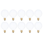 Simba Lighting Decorative Globe G16.5 Round Bulb 40W E12 Candelabra Base Frosted Glass, 10 Pack