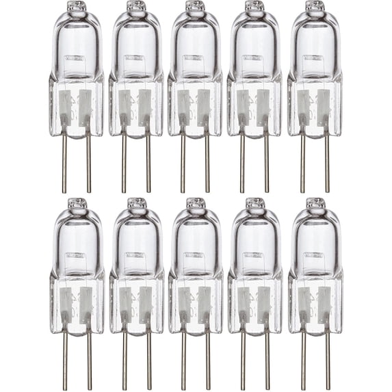 Simba Lighting Halogen G4 T3 10W 120lm Bi-Pin Bulbs 12V JC 2700K Warm White, 10-Pack