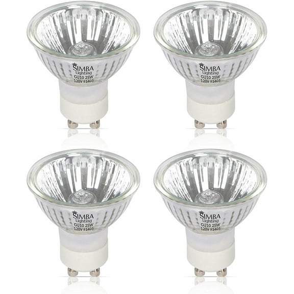 Simba Lighting Halogen GU10 120V 25W NP5 Candle Warmer ETC Replacement Light Bulb, Dimmable, 4-Pack