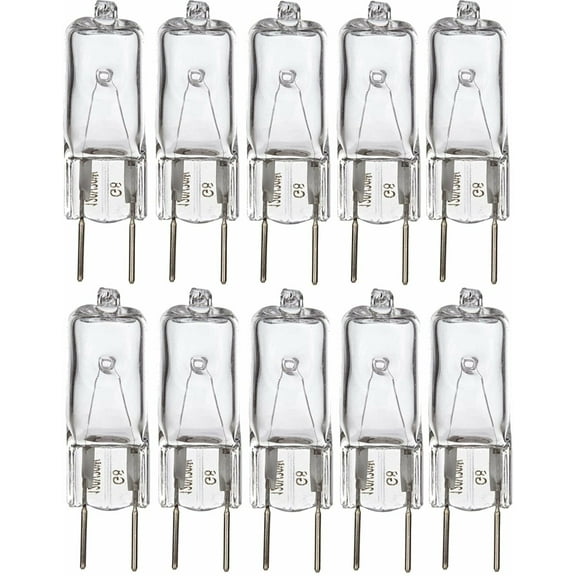 Simba Lighting Halogen Light Bulb G8 T4 35W JCD Bi-Pin Longer 1.7" Length 120V, 2700K, 10-Pack