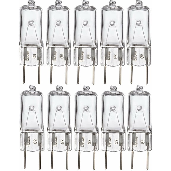Simba Lighting Halogen Light Bulb G8 T4 35W JCD Bi-Pin Longer 1.7" Length 120V, 2700K, 10-Pack