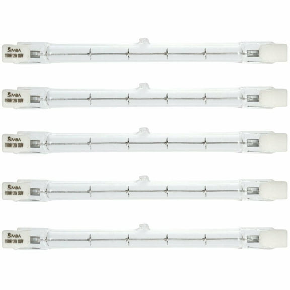 Simba Lighting Halogen R7s 118mm 120V 300W T3 J Type Double Ended Bulbs, 5-Pack