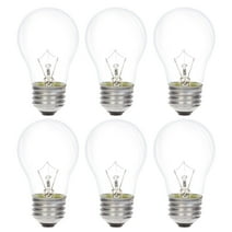 Simba Lighting Incandescent Appliance Light Bulb A15 25W E26 Medium Base, 120V 2700K, 6-Pack