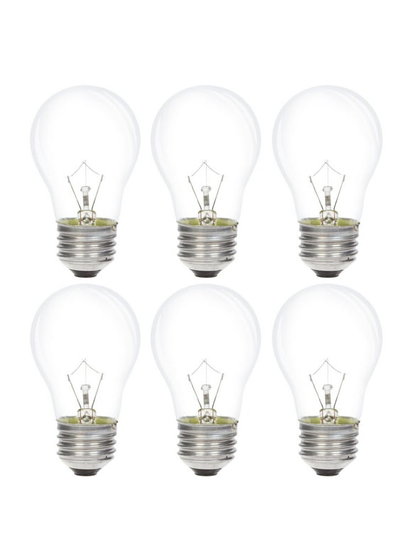 Simba Lighting Incandescent Appliance Light Bulb A15 25W E26 Medium Base, 120V 2700K, 6-Pack