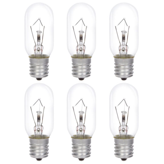 Simba Lighting Incandescent Appliance Light Bulb T8 40W E17 Intermediate Base, 120V 2700K, 6-Pack