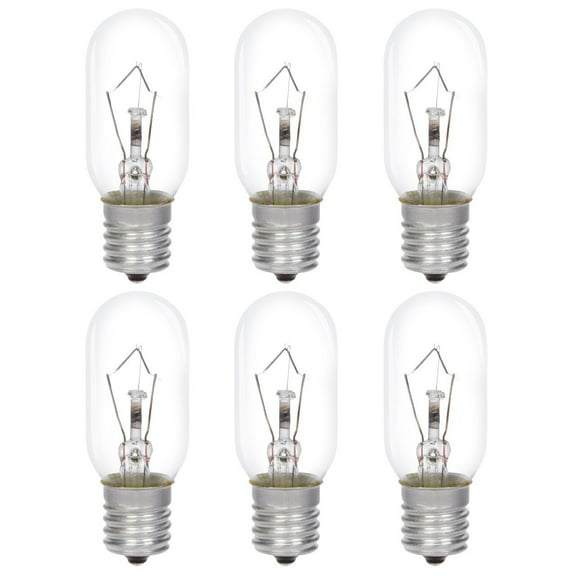 Simba Lighting Incandescent Appliance Light Bulb T8 40W E17 Intermediate Base, 120V 2700K, 6-Pack