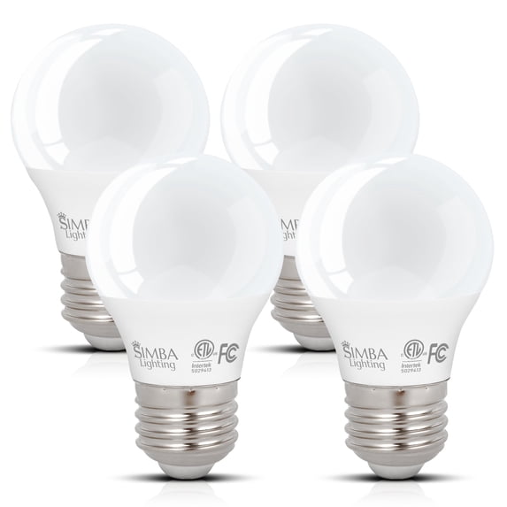 Simba Lighting LED A15 ETL Listed 5W 40W Equivalent Small Bulbs 120V E26 3000K Soft White 4-Pack