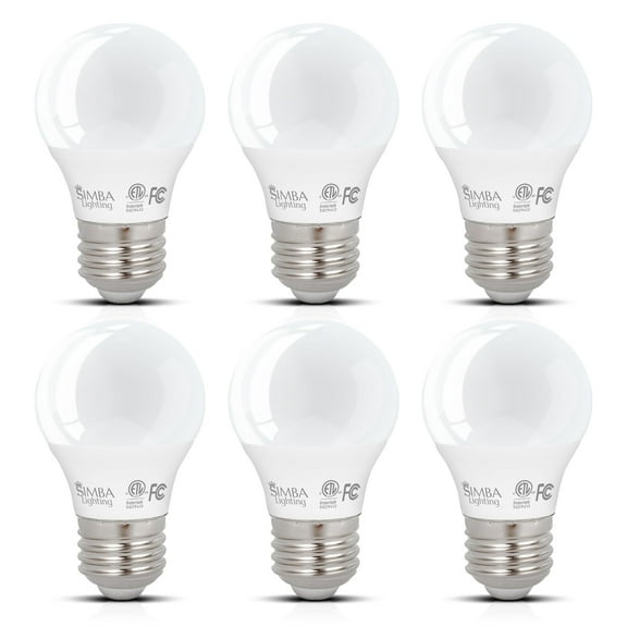 Simba Lighting LED A15 ETL Listed 7W 60W Equivalent Small Bulbs 120V E26 Base 5000K Daylight 6-Pack