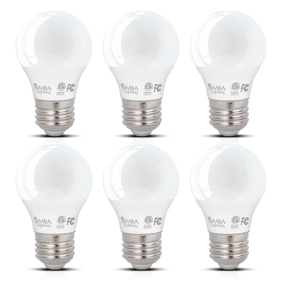 Simba Lighting LED A15 ETL Listed 7W 60W Equivalent Small Bulbs 120V E26 Base 5000K Daylight 6-Pack