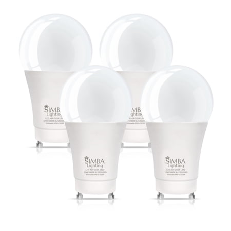 Simba Lighting LED A19 12W 75W 100W Replacement Bulbs Dimmable 120V GU24 Twist Base 5000K Daylight 4-Pack
