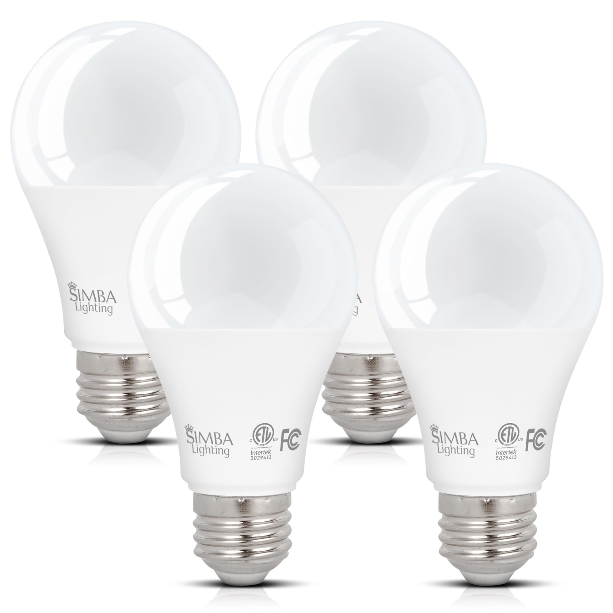 Warm White Plastic A19 LED Light Bulb 4-Pack