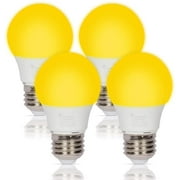 Simba Lighting LED Bug Non-Attracting A15 5W 40W Equivalent Bulbs 120V E26 Base 2000K Amber 4-Pack