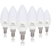 Simba Lighting LED Candelabra B11 C37 7W 60W Replacement Light Bulbs E12 Base 120V Daylight 5000K, Pack of 6