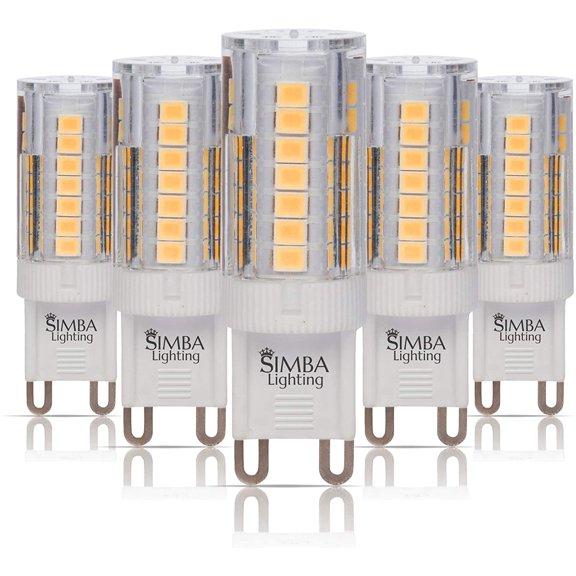 Simba Lighting LED G9 T5 JCD 4W 40W Replacement Bulbs 120V Bi-Pin Base 3000K Soft White 5-Pack