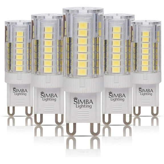 Simba Lighting LED G9 T5 JCD 4W 40W Replacement Bulbs 120V Bi-Pin Base 6000K Daylight 5-Pack
