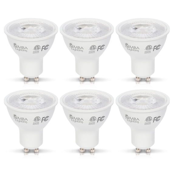 Simba Lighting LED GU10 ETL Listed 5W 50W Replacement Spot Light Bulb 120V Twist Base Dimmable 5000K 6-Pack