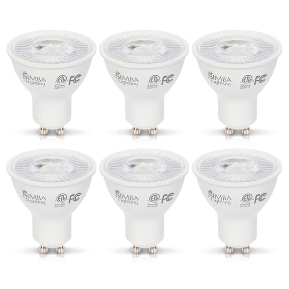 Simba Lighting LED GU10 ETL Listed 5W 50W Replacement Spot Light Bulb 120V Twist Base Non-Dimmable 5000K 6-Pack