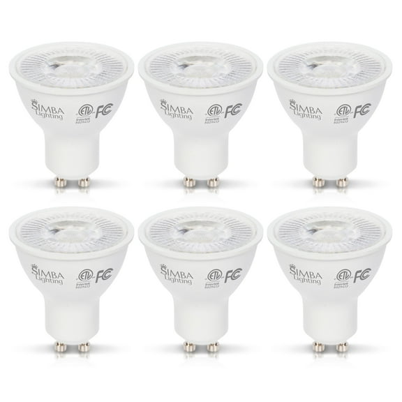 Simba Lighting LED GU10 ETL Listed 5W 50W Replacement Spot Light Bulb 120V Twist Base Non-Dimmable 5000K 6-Pack