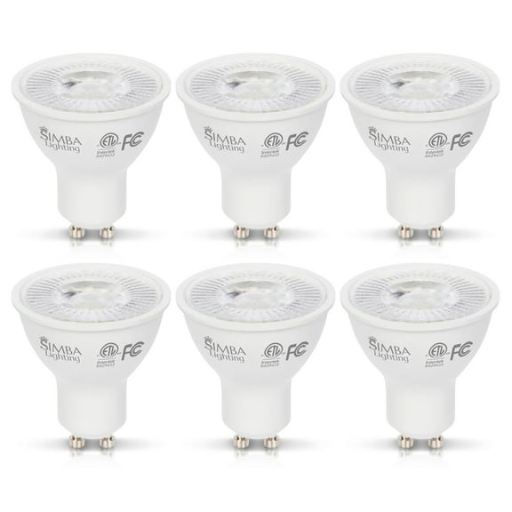 Simba Lighting LED GU10 ETL Listed 7W 70W Replacement Spot Light Bulb 120V Twist Base Dimmable 5000K 6-Pack