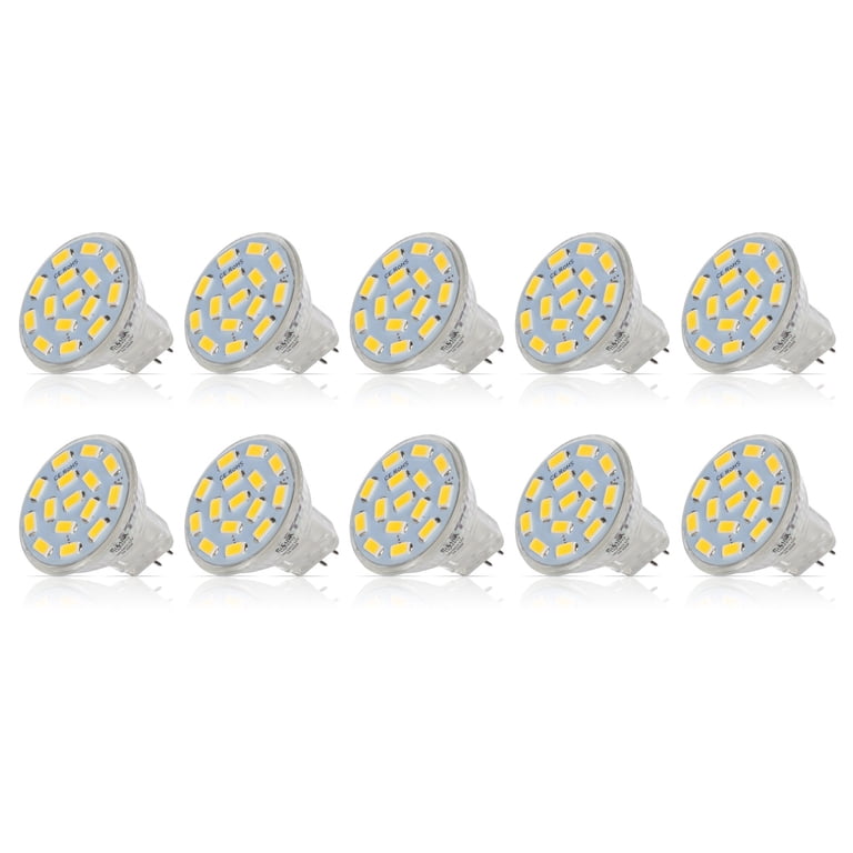 4-Pack MR11 GU4 Halogen Bulbs - 6V, 20W, Open Front Flood Lights, Bi-Pin Base
