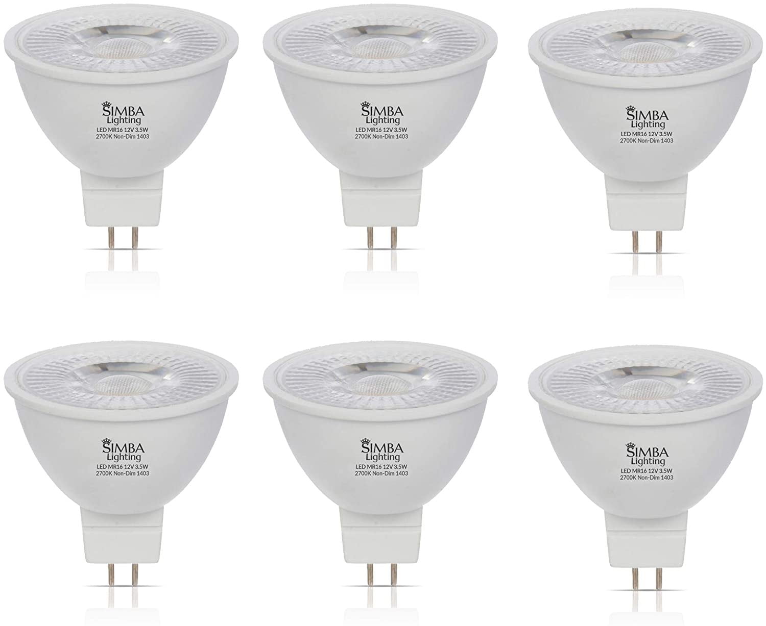 BAOMING MR16 LED Bulb 5W Warm White GU5.3,Non-Dimming 12V Spotlight Landscape  Track Lighting,6 Pack 