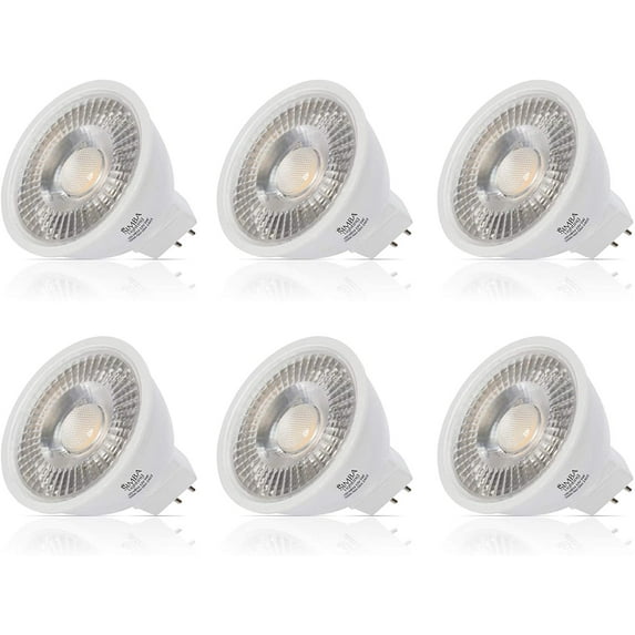Simba Lighting LED MR16 5W 35W-50W Halogen Replacement Bulbs 12V GU5.3 BiPin 5000K Daylight 6-Pack